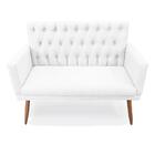 Kit 01 Namoradeira 02 Poltronas Nina Capitonê Corano Branco