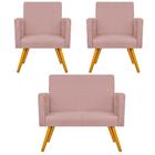 Kit 01 Namoradeira 02 Poltronas Nina Rosê