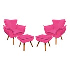 Kit 01 Namoradeira 02 Poltronas Opala Com 02 Puffs Opala Cori