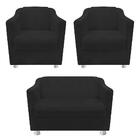 Kit 01 Namoradeira 02 Poltronas Tilla Preto
