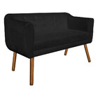 Kit 01 Namoradeira Com 02 Poltronas Adria Premium Suede Preto