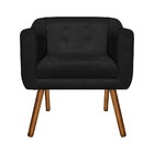 Kit 01 Namoradeira Com 02 Poltronas Adria Premium Suede Preto