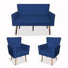 Kit 01 Namoradeira Com 02 Poltronas Decorativa Julieta Pés Ma