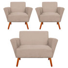 Kit 01 Namoradeira Com 02 Poltronas Dinamarca Premium Suede B