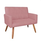 Kit 01 Namoradeira Com 02 Poltronas E 02 Puffs Larissa Suede