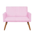 Kit 01 Namoradeira Com 02 Poltronas E 02 Puffs Larissa Suede