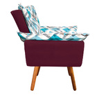 Kit 01 Namoradeira Com 02 Poltronas E 02 Puffs Opala D33 Pés