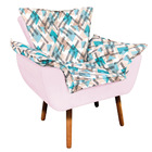 Kit 01 Namoradeira Com 02 Poltronas E 02 Puffs Opala D33 Pés