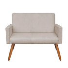 Kit 01 Namoradeira Com 02 Poltronas Nina Premium Suede Bege