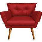 Kit 01 Namoradeira E 01 Poltrona Anitta Corino Bege Pés Palit