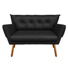 Kit 01 Namoradeira E 01 Poltrona Anitta Corino Pés Palito Cas