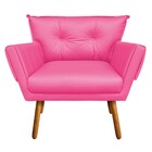 Kit 01 Namoradeira E 01 Poltrona Anitta Corino Pés Palito Cas