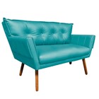 Kit 01 Namoradeira E 01 Poltrona Anitta Corino Pés Palito Cas