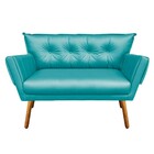 Kit 01 Namoradeira E 01 Poltrona Anitta Corino Pés Palito Cas