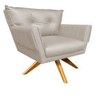 Kit 01 Namoradeira E 01 Poltrona Giratória Anitta Corino Bege