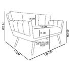 Kit 01 Namoradeira E 01 Poltrona Giratória Anitta Corino Bege