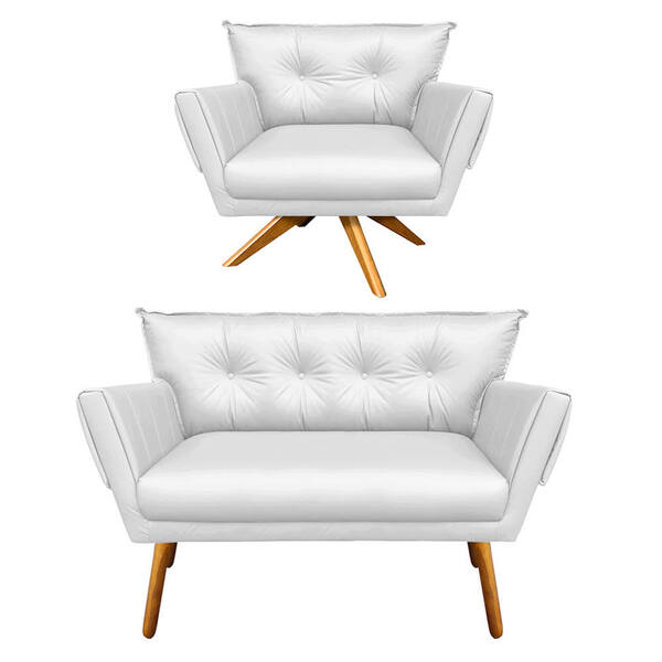 Kit 01 Namoradeira E 01 Poltrona Giratória Anitta Corino Bran