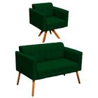 Kit 01 Namoradeira E 01 Poltrona Giratória Elisa Suede Base M