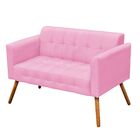 Kit 01 Namoradeira E 01 Poltrona Giratória Elisa Suede Base M