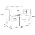 Kit 01 Namoradeira E 01 Poltrona Giratória Emília Suede Base