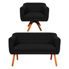 Kit 01 Namoradeira E 01 Poltrona Giratória Julia Linho Base M