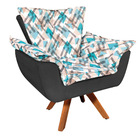 Kit 01 Namoradeira E 01 Poltrona Giratória Opala Suede Com D3