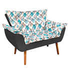 Kit 01 Namoradeira E 01 Poltrona Giratória Opala Suede Com D3