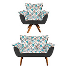 Kit 01 Namoradeira E 01 Poltrona Giratória Opala Suede Com D3