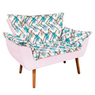 Kit 01 Namoradeira E 01 Poltrona Giratória Opala Suede Com D3