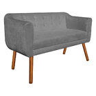 Kit 01 Namoradeira E 01 Poltrona Julia Suede Grafite Pés Pali