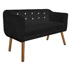 Kit 01 Namoradeira E 01 Poltrona Julia Suede Preto Com Strass