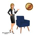 Kit 01 Namoradeira E 01 Poltrona Larissa Suede Pés Palito Cas