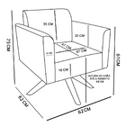 Kit 01 Namoradeira E 01 Poltrona Marisa Suede Bege Base Girat