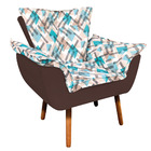 Kit 01 Namoradeira E 01 Poltrona Opala Composê Suede Com Esta