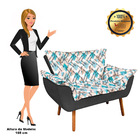 Kit 01 Namoradeira E 01 Poltrona Opala Composê Suede Com Esta