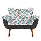 Kit 01 Namoradeira E 01 Poltrona Opala Composê Suede Com Esta