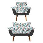 Kit 01 Namoradeira E 01 Poltrona Opala Composê Suede Com Esta