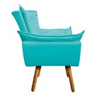 Kit 01 Namoradeira E 01 Poltrona Opala Corino Pés Palito Cast