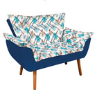 Kit 01 Namoradeira E 01 Poltrona Opala D33 Pés Palito Castanh