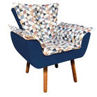 Kit 01 Namoradeira E 01 Poltrona Opala D87 E Suede Pés Palito