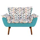 Kit 01 Namoradeira E 01 Poltrona Opala D87 E Suede Pés Palito