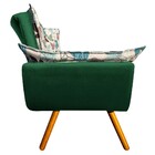 Kit 01 Namoradeira E 01 Poltrona Opala Folhas D68 E Veludo Ve