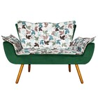 Kit 01 Namoradeira E 01 Poltrona Opala Folhas D68 E Veludo Ve