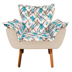 Kit 01 Namoradeira E 01 Poltrona Opala Suede Bege Com D33 Pés