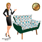 Kit 01 Namoradeira E 01 Poltrona Opala Suede Verde Com D33 Pé