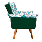Kit 01 Namoradeira E 01 Poltrona Opala Suede Verde Com D33 Pé