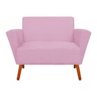 Kit 01 Namoradeira E 02 Poltrona Dora Suede Pés Palito Castan