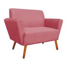 Kit 01 Namoradeira E 02 Poltrona Dora Suede Pés Palito Castan