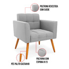 Kit 01 Namoradeira E 02 Poltronas Elisa Pés Palito Castanho