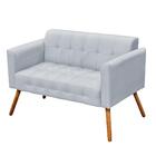 Kit 01 Namoradeira E 02 Poltronas Elisa Pés Palito Castanho